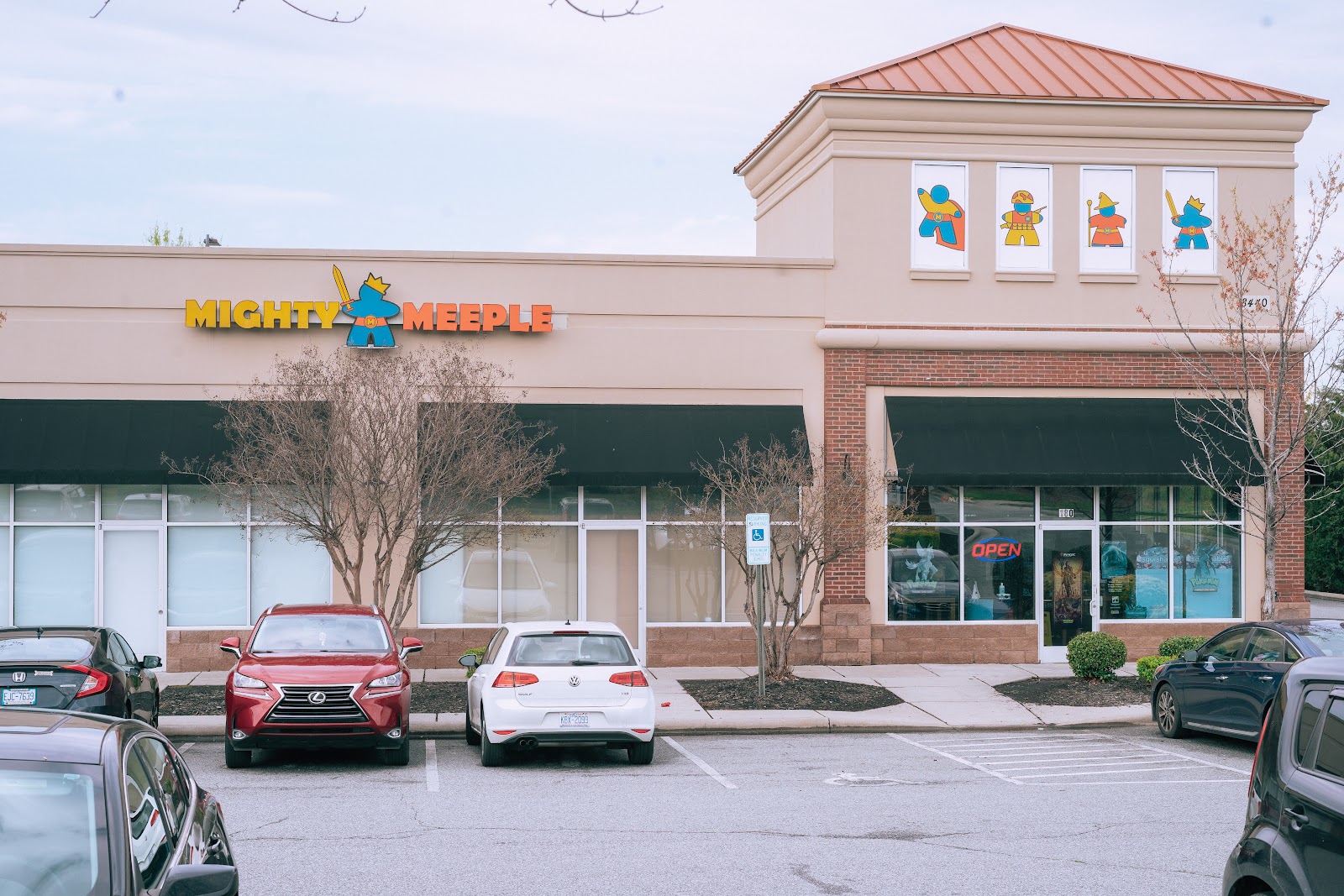 The Mighty Meeple storefront in Concord, North Carolina